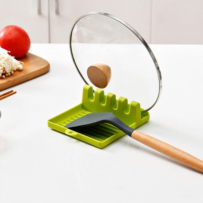 Spoon & Pot Lid Holder – Non-Slip Utensil Rest (Food-Grade Plastic)