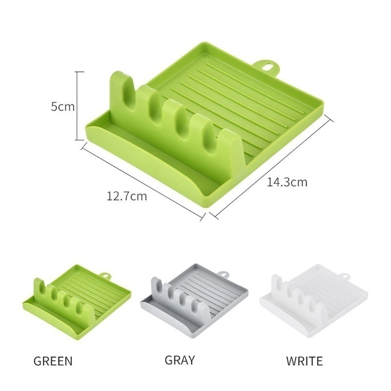 Spoon & Pot Lid Holder – Non-Slip Utensil Rest (Food-Grade Plastic)