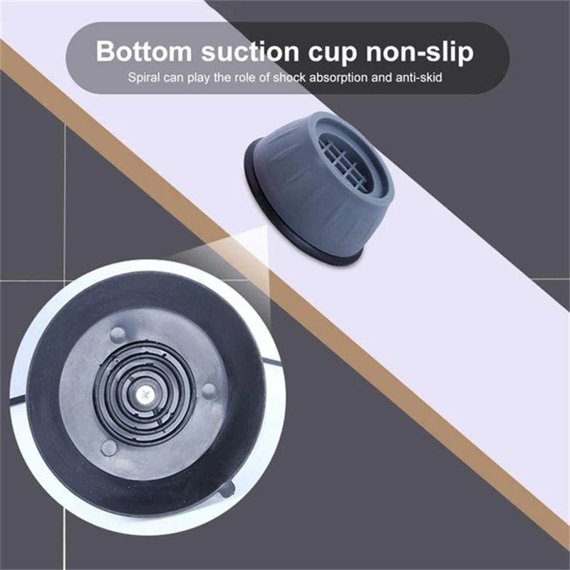 4PCS Universal Anti-Vibration Pads – Washer, Dryer & Furniture Stabilizers