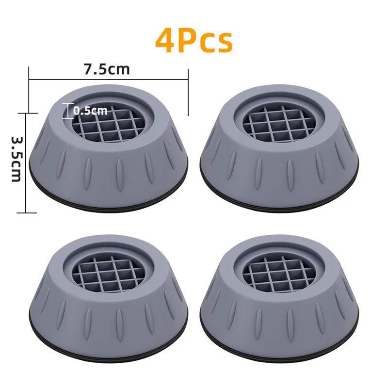 4PCS Universal Anti-Vibration Pads – Washer, Dryer & Furniture Stabilizers