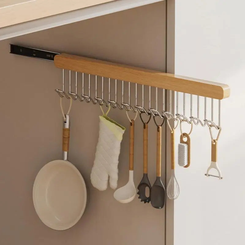 Retractable Wardrobe Hanger Rail – 8 or 12 Hook Organizer for Closet Space Saving