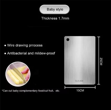 Stainless Steel Cutting Board – Double-Sided, Odor-Resistant & Hygienic