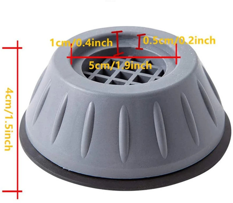 4PCS Universal Anti-Vibration Pads – Washer, Dryer & Furniture Stabilizers