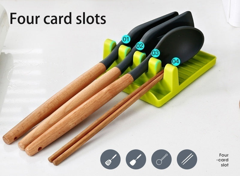 Spoon & Pot Lid Holder – Non-Slip Utensil Rest (Food-Grade Plastic)