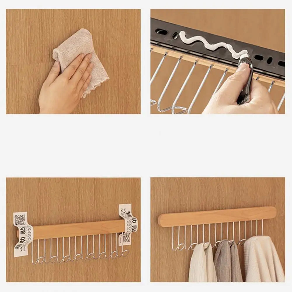 Retractable Wardrobe Hanger Rail – 8 or 12 Hook Organizer for Closet Space Saving