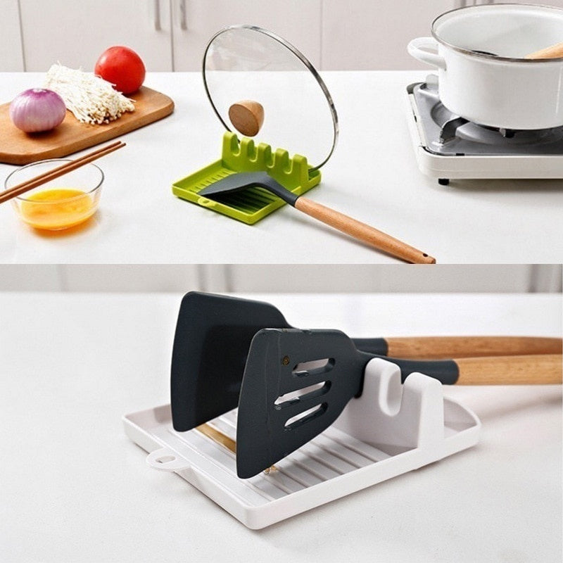 Spoon & Pot Lid Holder – Non-Slip Utensil Rest (Food-Grade Plastic)