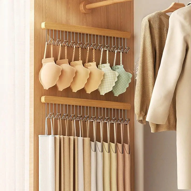 Retractable Wardrobe Hanger Rail – 8 or 12 Hook Organizer for Closet Space Saving