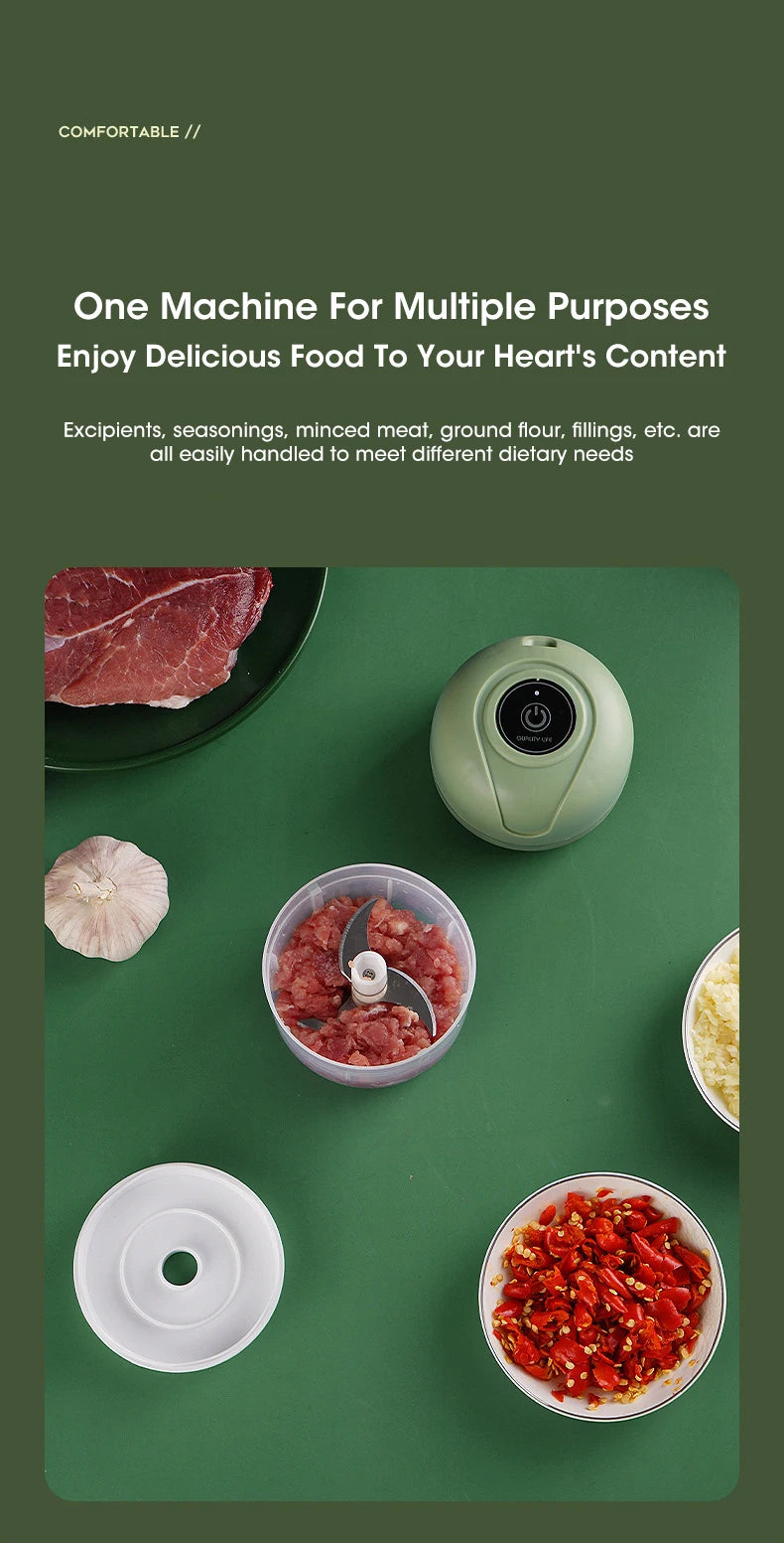 Mini Electric Garlic Chopper | Portable Food Masher