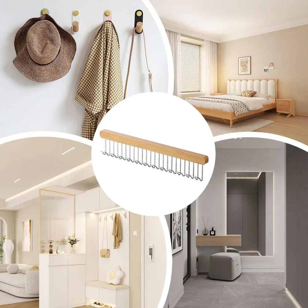 Retractable Wardrobe Hanger Rail – 8 or 12 Hook Organizer for Closet Space Saving