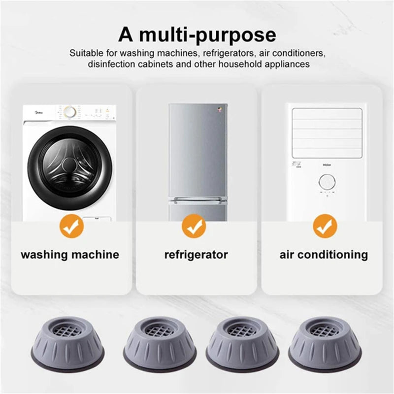 4PCS Universal Anti-Vibration Pads – Washer, Dryer & Furniture Stabilizers