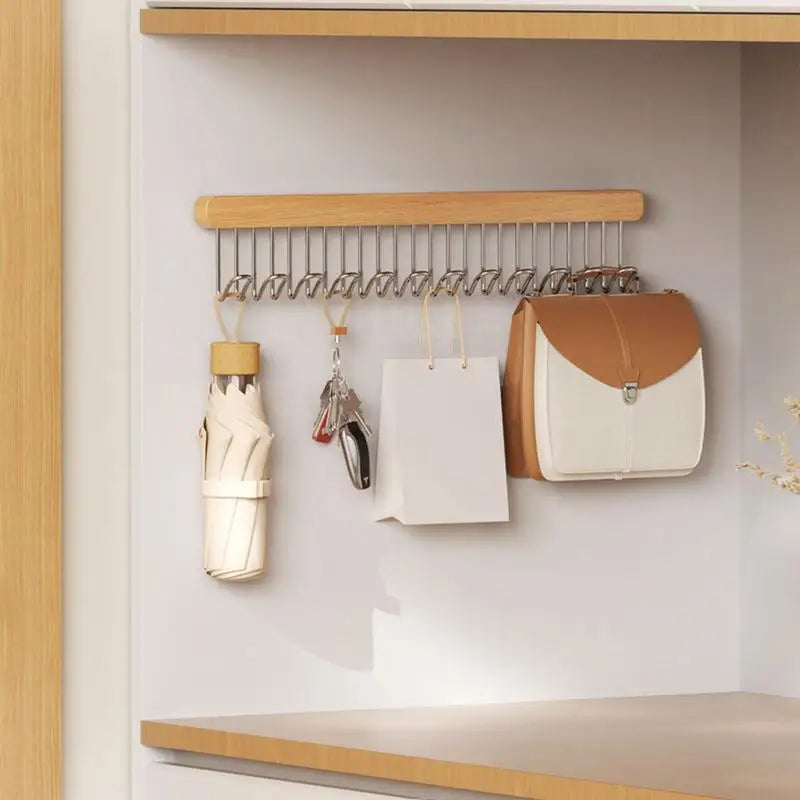 Retractable Wardrobe Hanger Rail – 8 or 12 Hook Organizer for Closet Space Saving