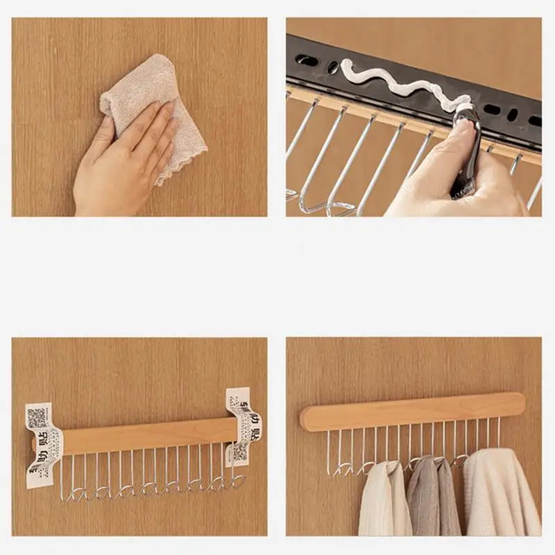 Retractable Wardrobe Hanger Rail – 8 or 12 Hook Organizer for Closet Space Saving