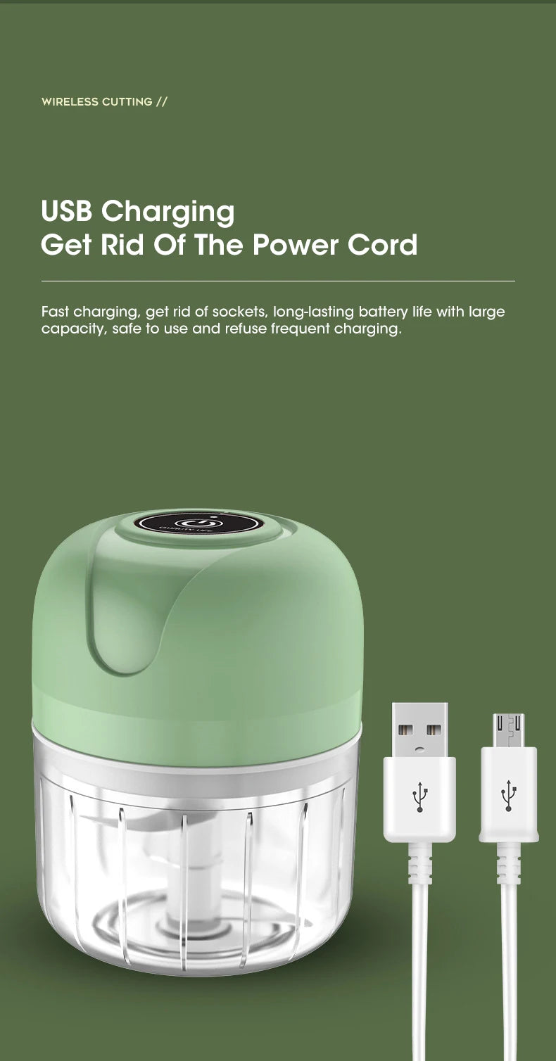 Mini Electric Garlic Chopper | Portable Food Masher