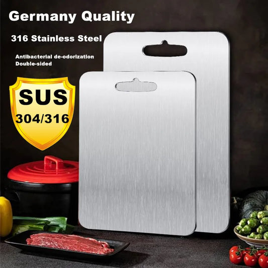 Stainless Steel Cutting Board – Double-Sided, Odor-Resistant & Hygienic