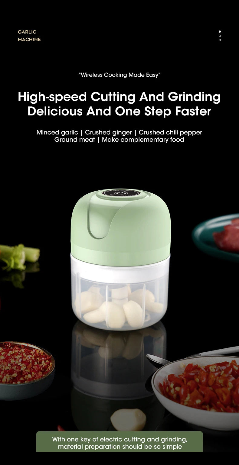 Mini Electric Garlic Chopper | Portable Food Masher