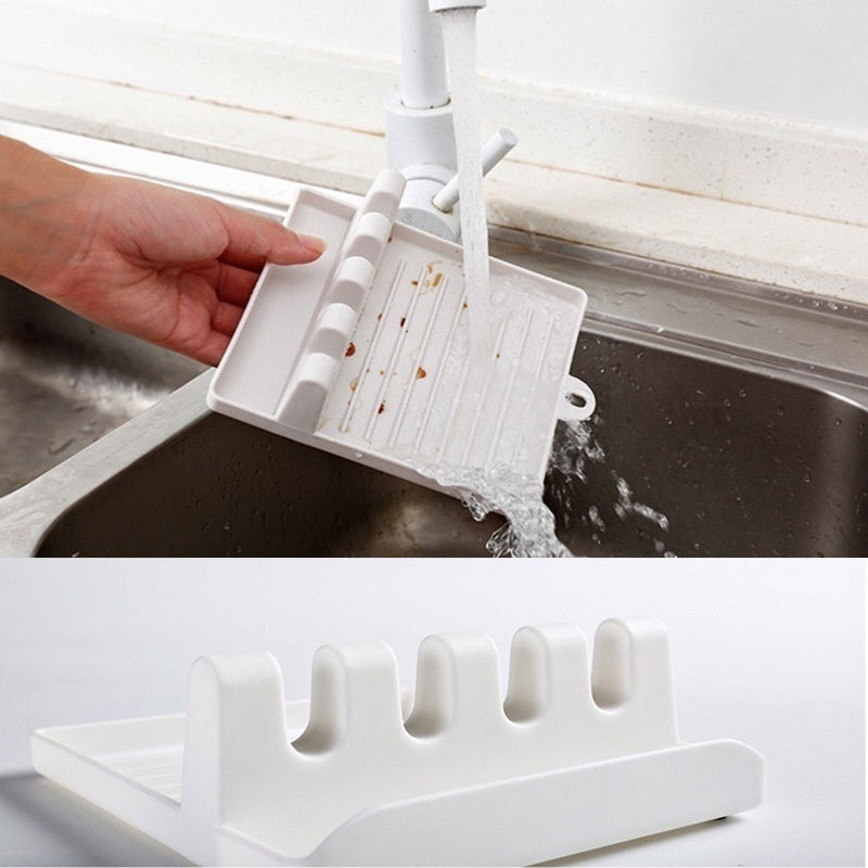 Spoon & Pot Lid Holder – Non-Slip Utensil Rest (Food-Grade Plastic)