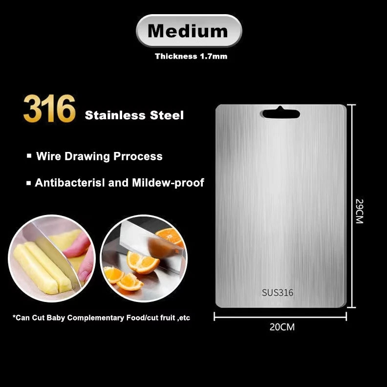 Stainless Steel Cutting Board – Double-Sided, Odor-Resistant & Hygienic