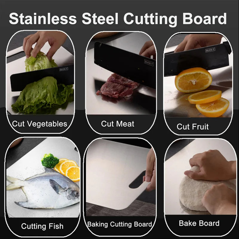 Stainless Steel Cutting Board – Double-Sided, Odor-Resistant & Hygienic