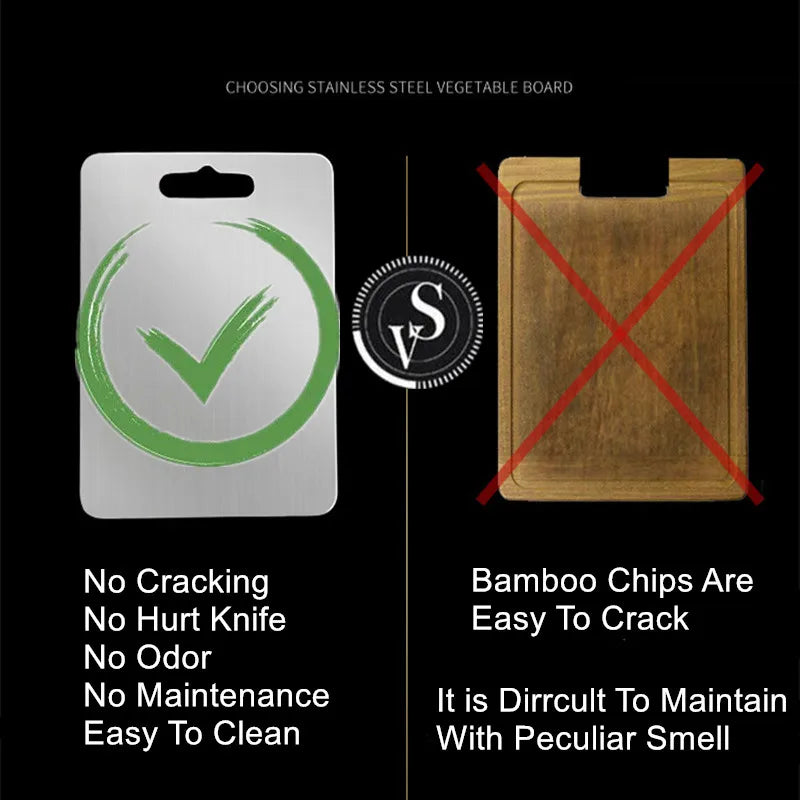 Stainless Steel Cutting Board – Double-Sided, Odor-Resistant & Hygienic