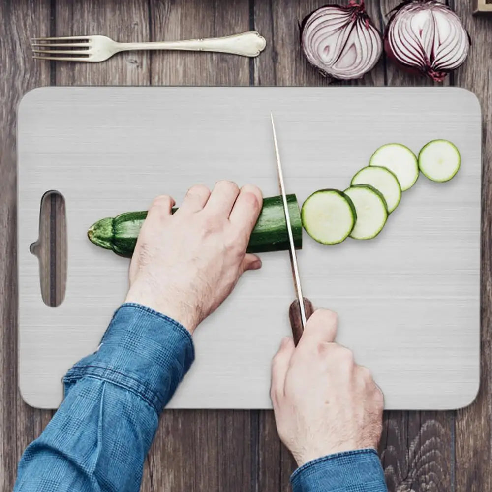 Stainless Steel Cutting Board – Double-Sided, Odor-Resistant & Hygienic