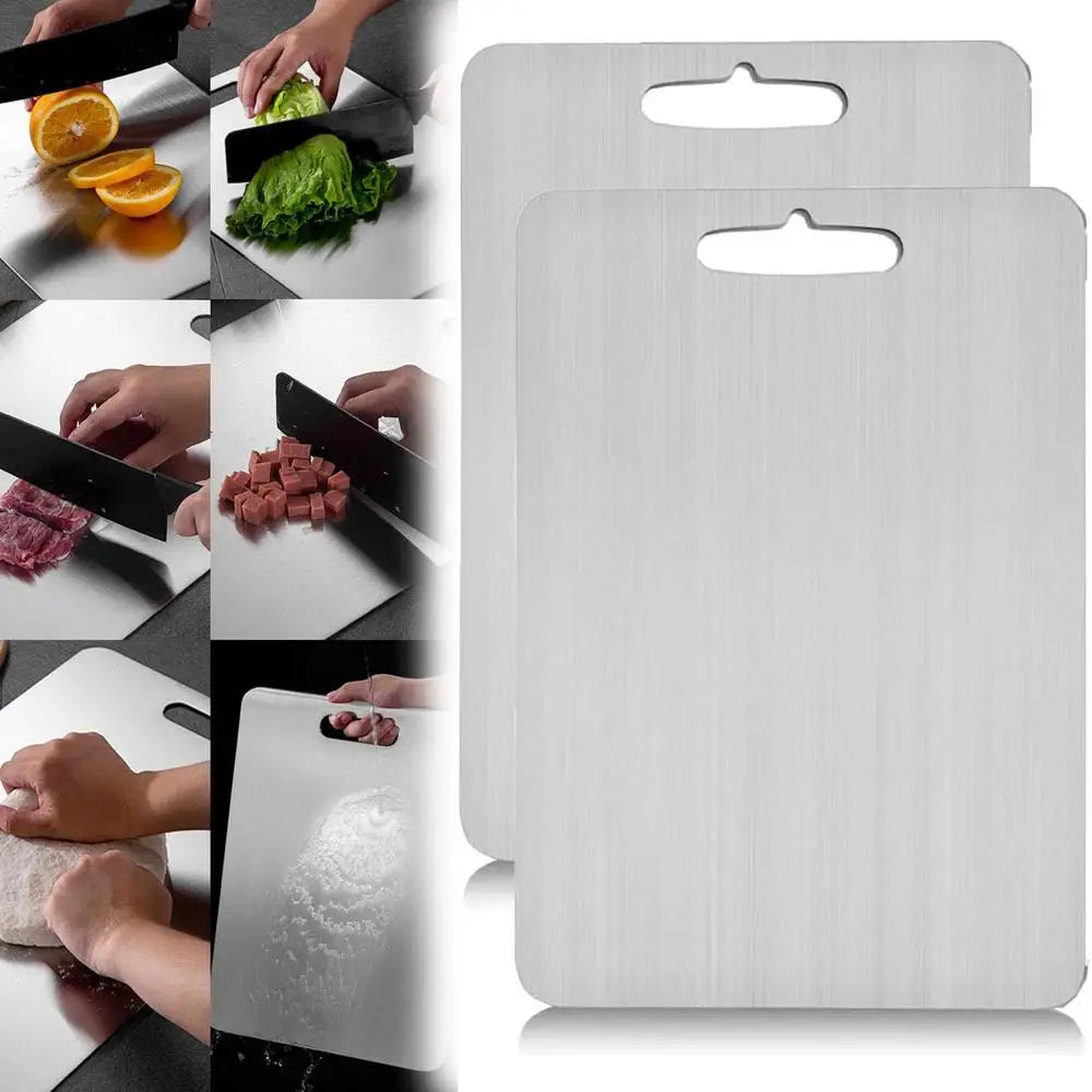 Stainless Steel Cutting Board – Double-Sided, Odor-Resistant & Hygienic