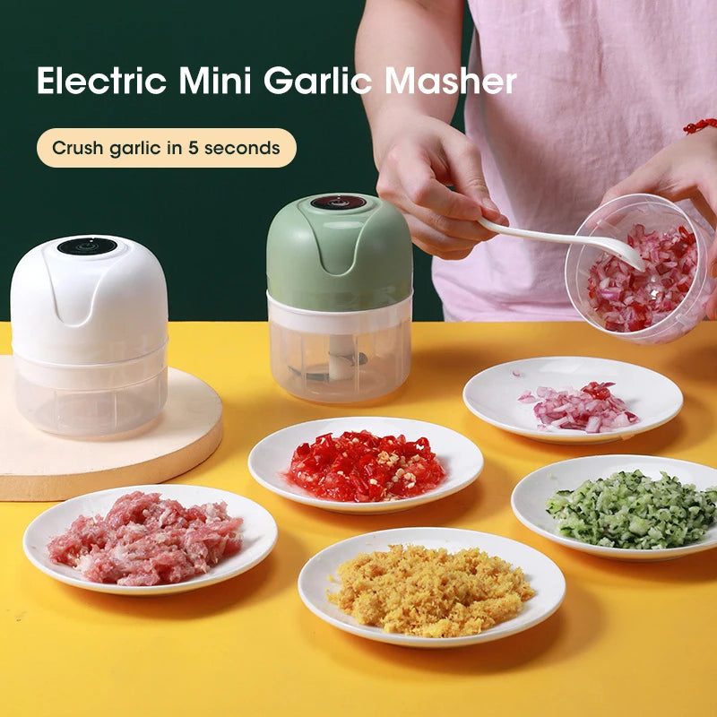 Mini Electric Garlic Chopper | Portable Food Masher