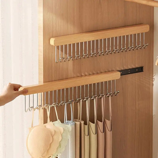 Retractable Wardrobe Hanger Rail – 8 or 12 Hook Organizer for Closet Space Saving