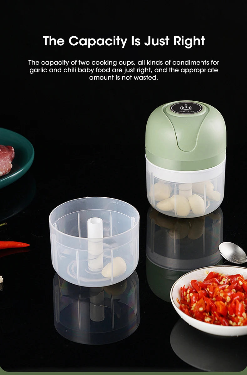 Mini Electric Garlic Chopper | Portable Food Masher