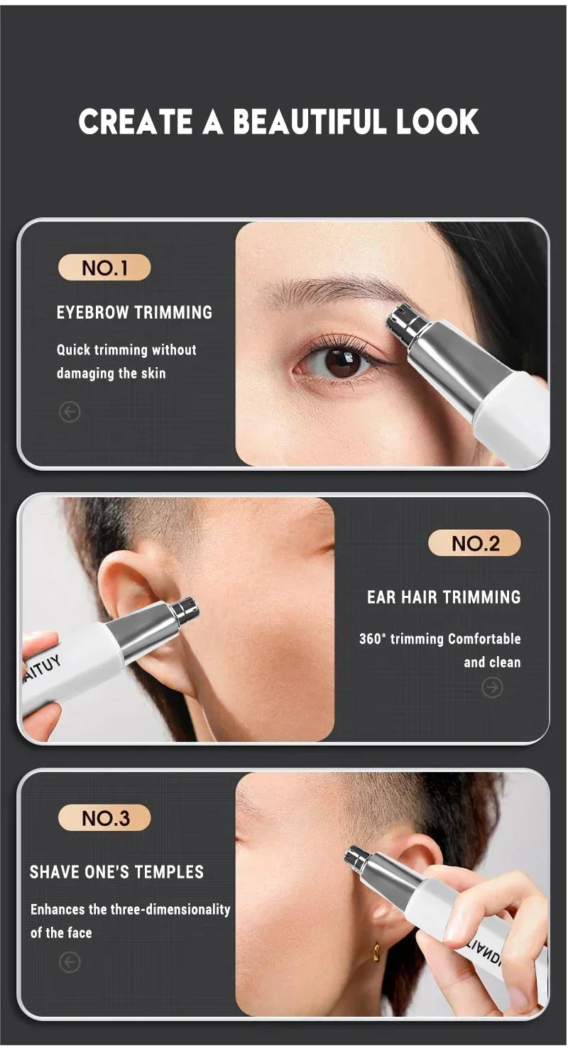 Heinast Nose & Ear Hair Trimmer – Waterproof Stainless Steel Groomer