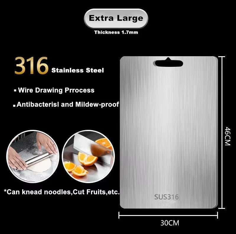 Stainless Steel Cutting Board – Double-Sided, Odor-Resistant & Hygienic