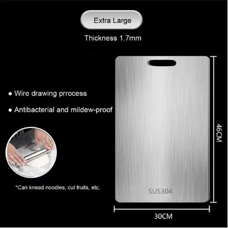 Stainless Steel Cutting Board – Double-Sided, Odor-Resistant & Hygienic