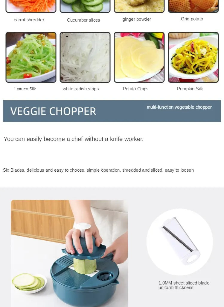 Multifunctional Vegetable Grater & Slicer – Eco-Friendly & Stainless Steel Blades