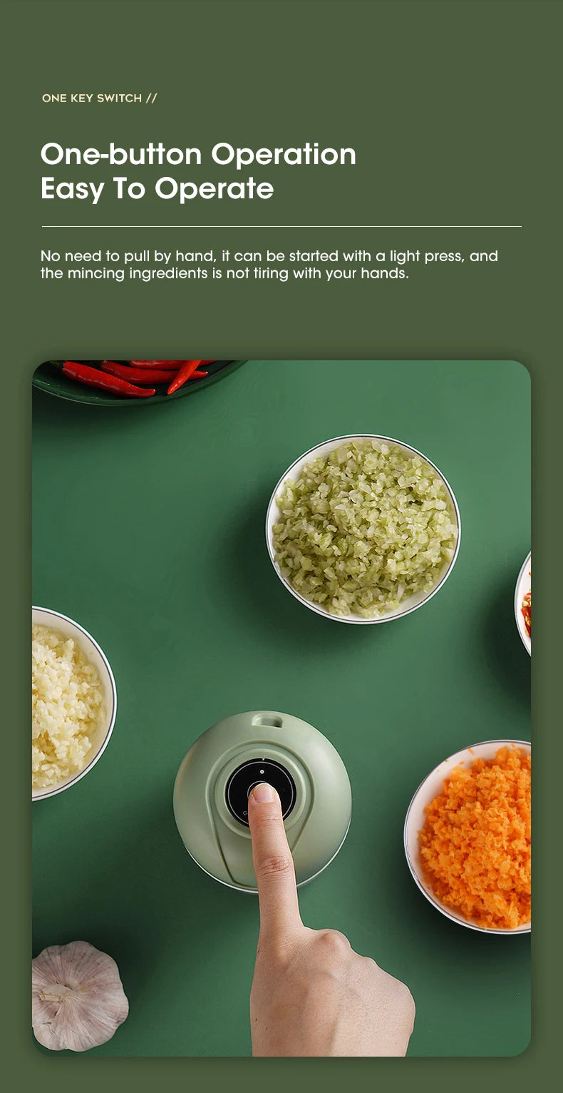 Mini Electric Garlic Chopper | Portable Food Masher