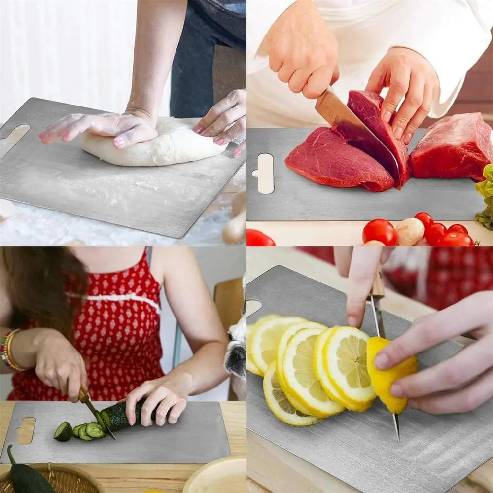 Stainless Steel Cutting Board – Double-Sided, Odor-Resistant & Hygienic
