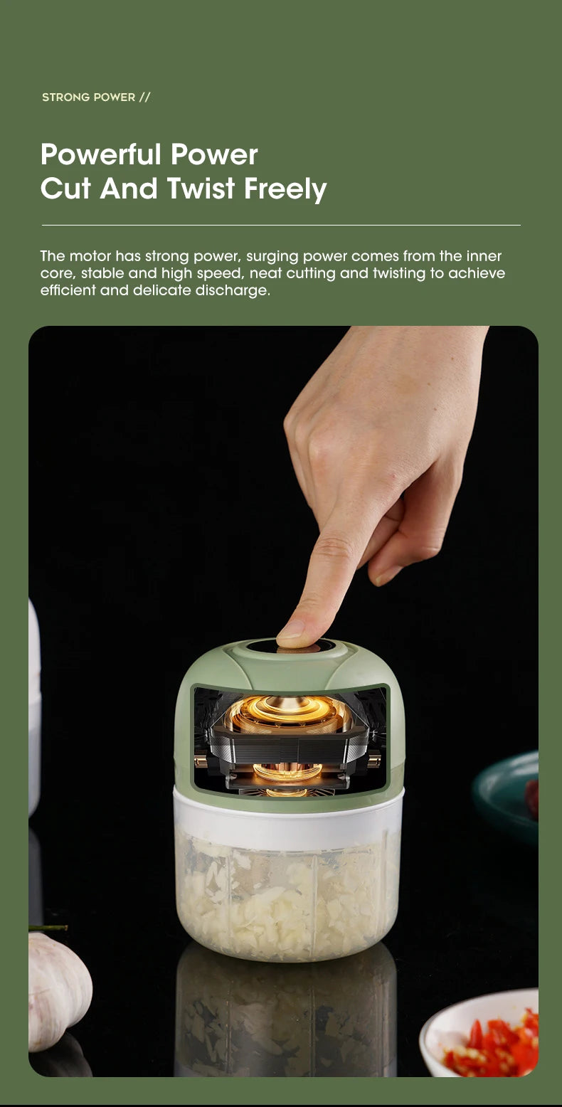 Mini Electric Garlic Chopper | Portable Food Masher