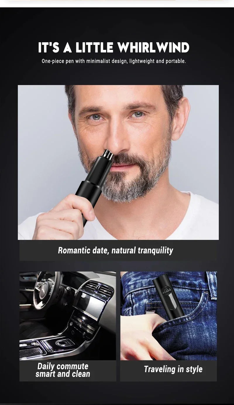 Heinast Nose & Ear Hair Trimmer – Waterproof Stainless Steel Groomer