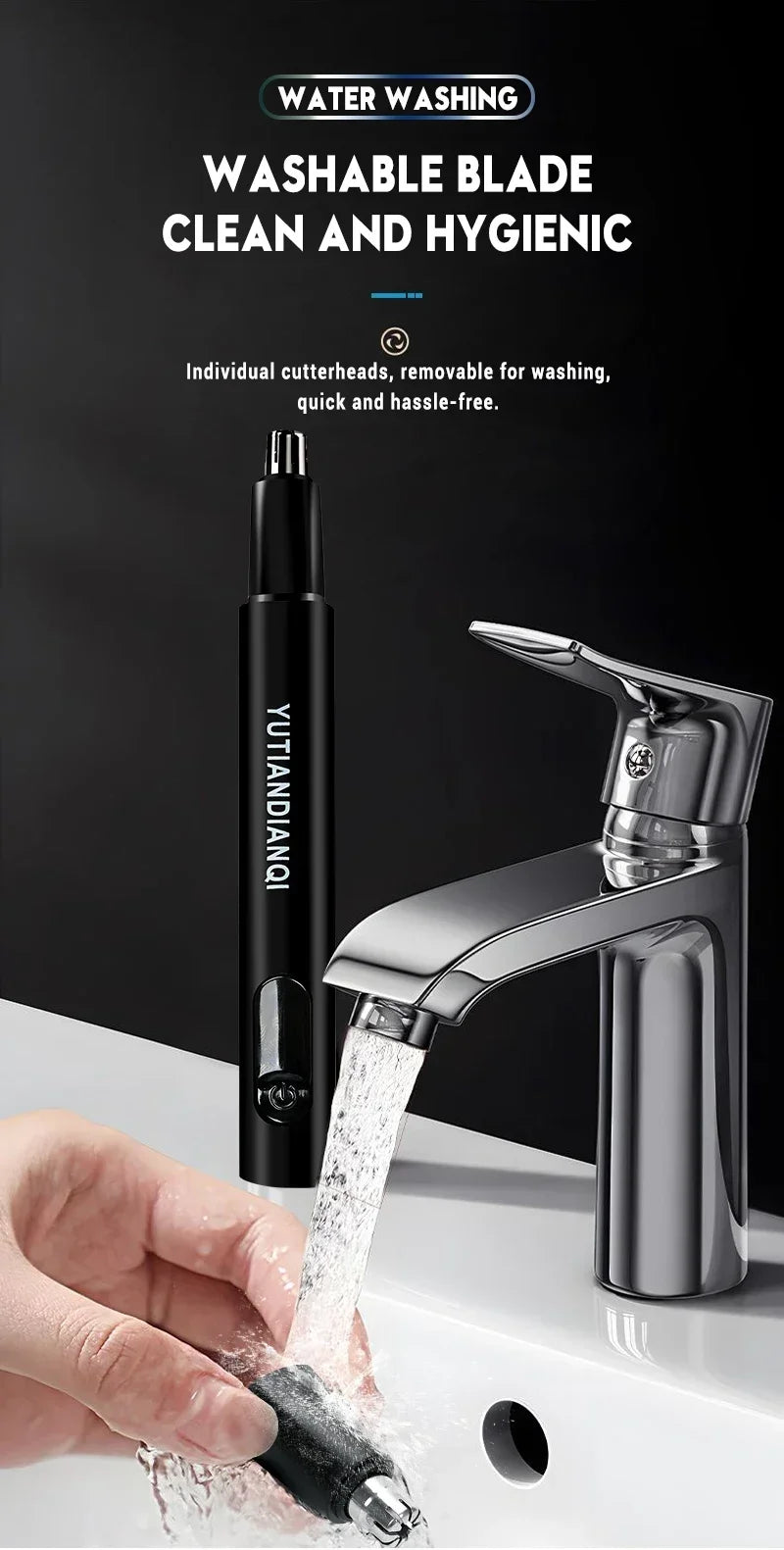 Heinast Nose & Ear Hair Trimmer – Waterproof Stainless Steel Groomer