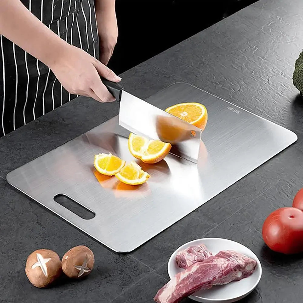 Stainless Steel Cutting Board – Double-Sided, Odor-Resistant & Hygienic
