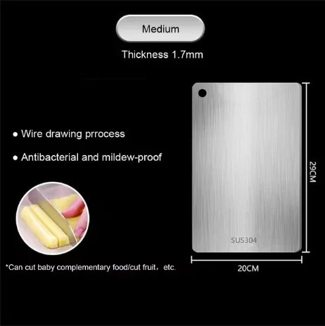 Stainless Steel Cutting Board – Double-Sided, Odor-Resistant & Hygienic