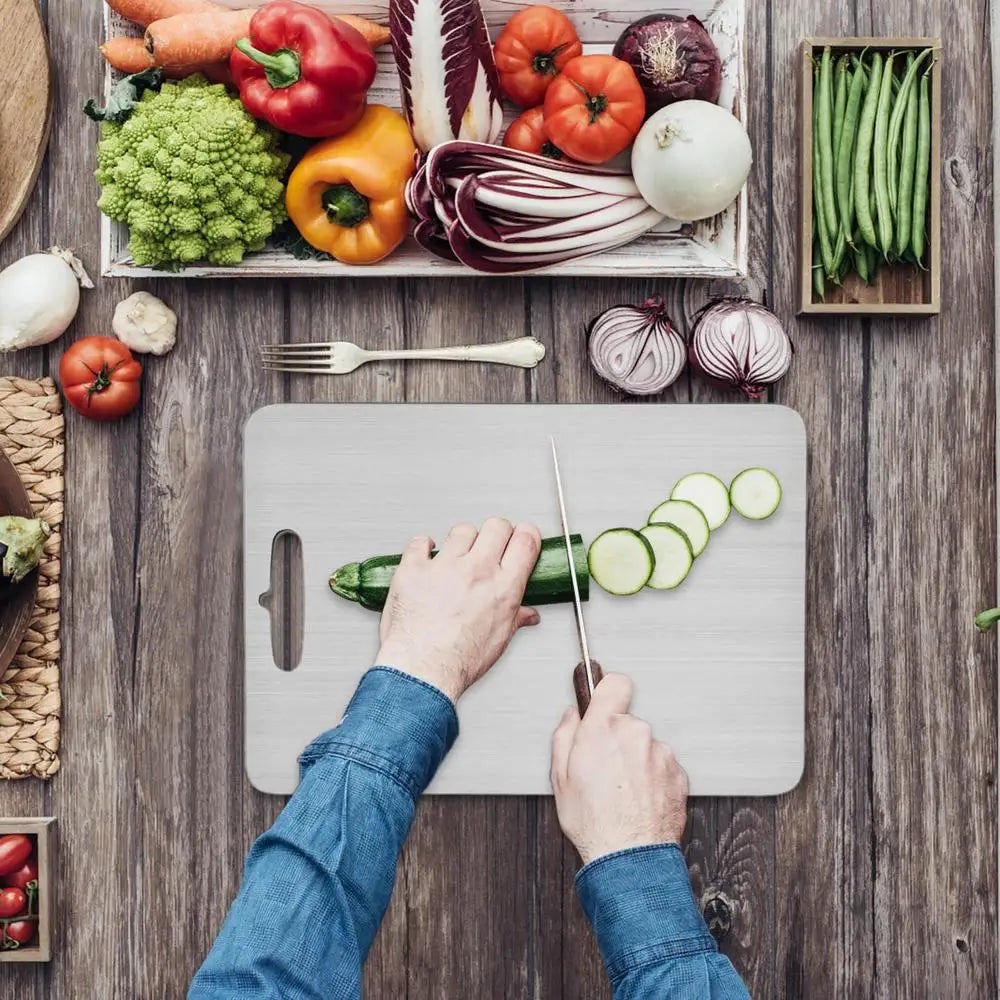 Stainless Steel Cutting Board – Double-Sided, Odor-Resistant & Hygienic