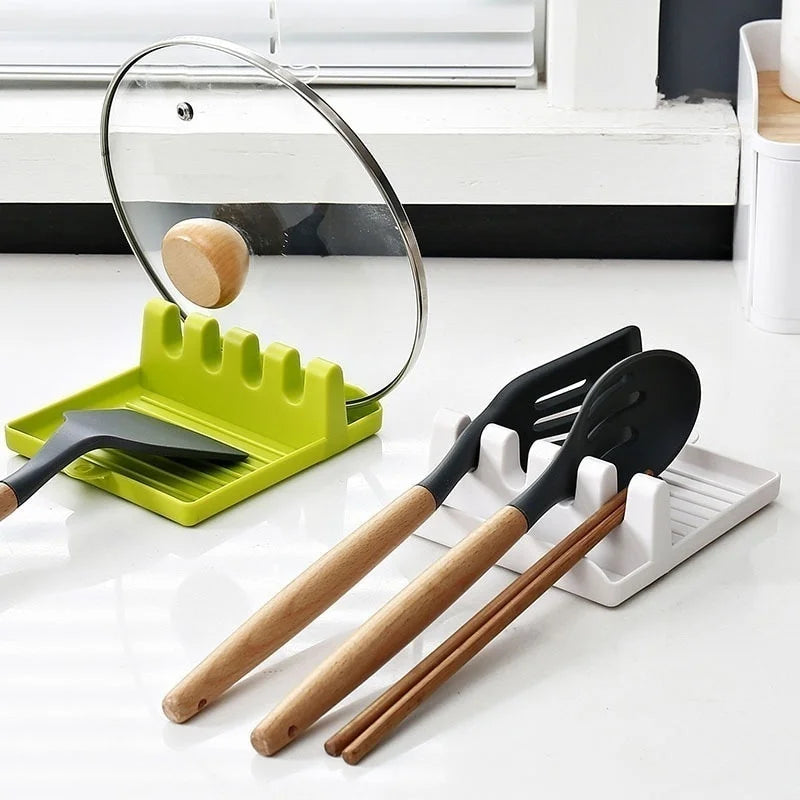 Spoon & Pot Lid Holder – Non-Slip Utensil Rest (Food-Grade Plastic)
